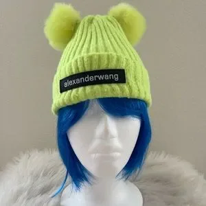 Winter Knit Pom Pom Neon Yellow Hat + ? ?️ Beanie with Pom - Neon Yellow main image 2